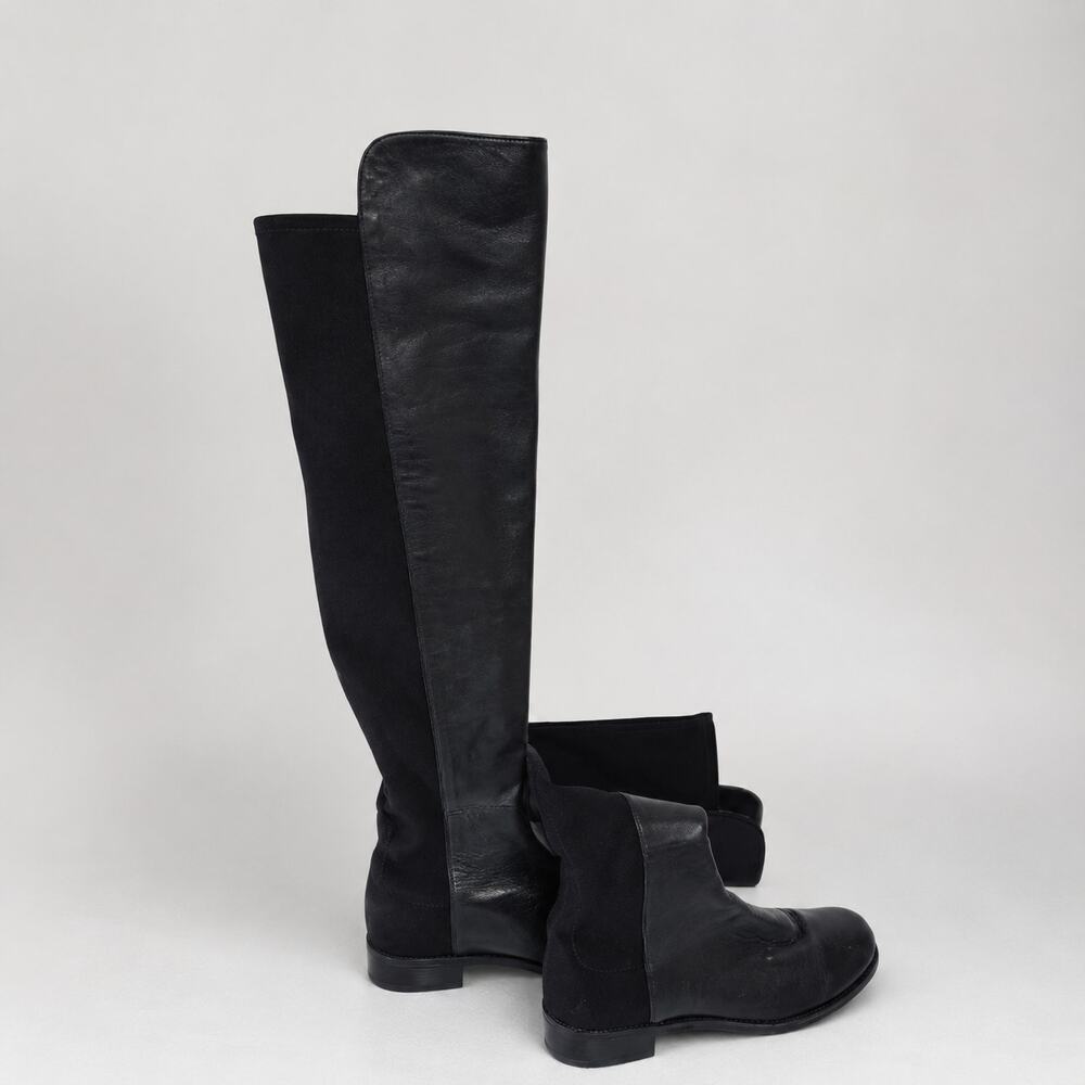 Stuart Weitzman 5050 Over The Knee Boots Womens 10B Black Nappa Leather